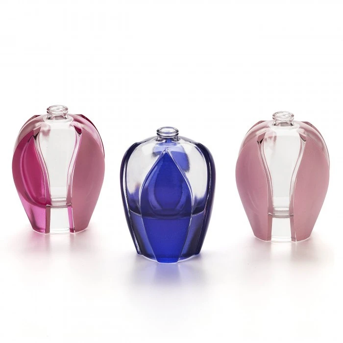 Pad Printing on four raised curved panels of glass tulip petals