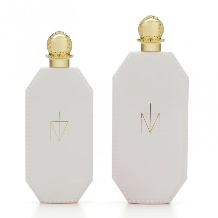 Opaque solid white Organic Spray Coating with Custom-matched gold color Hot Stamp on front panel